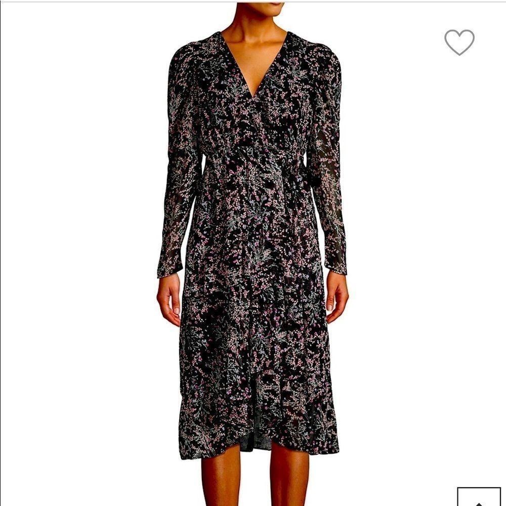 ANTHROPOLOGIE LEA & VIOLA Puff Sleeves  Wrap Dress